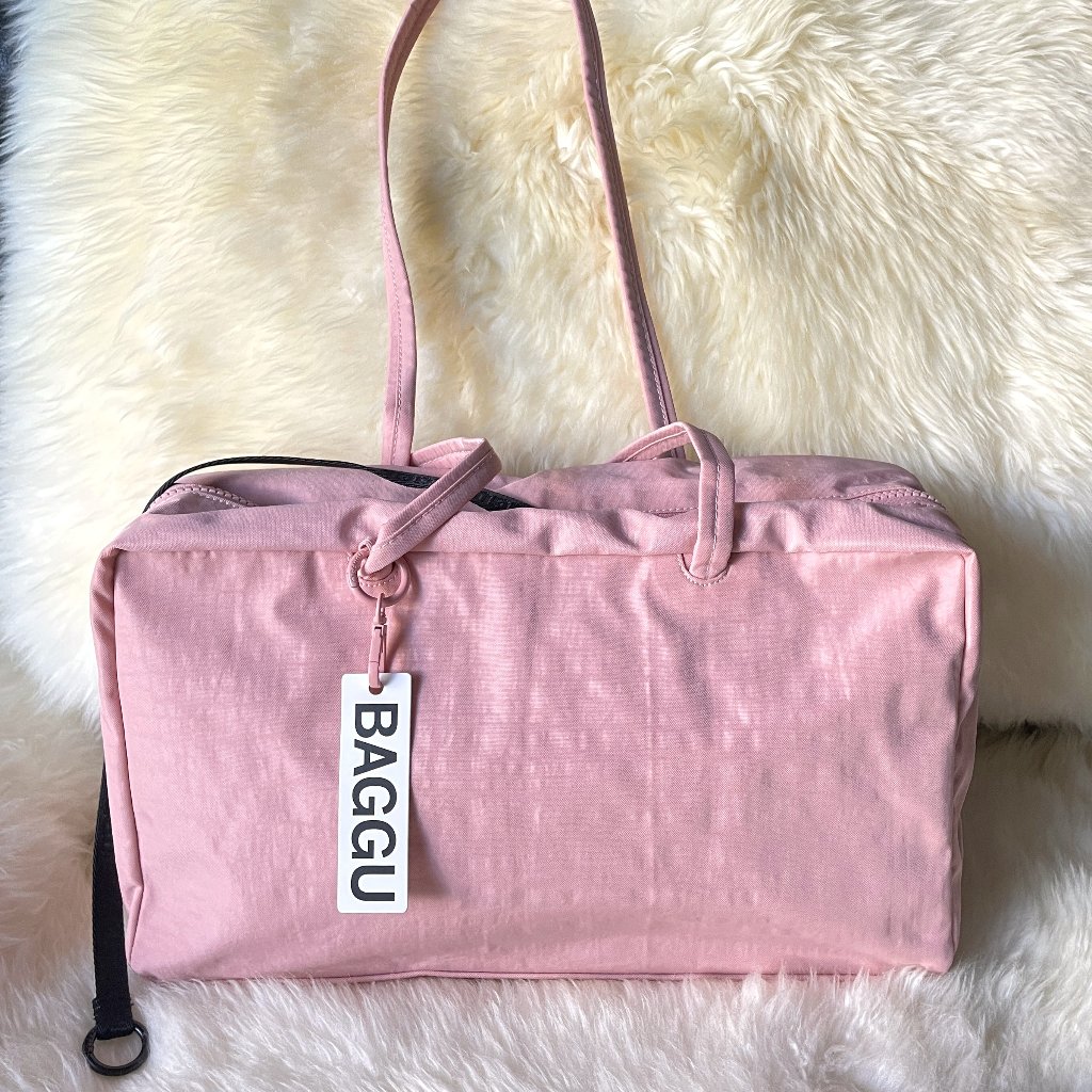 Nwt Baggu Medium Nylon Bowler Bag - Rose Tan